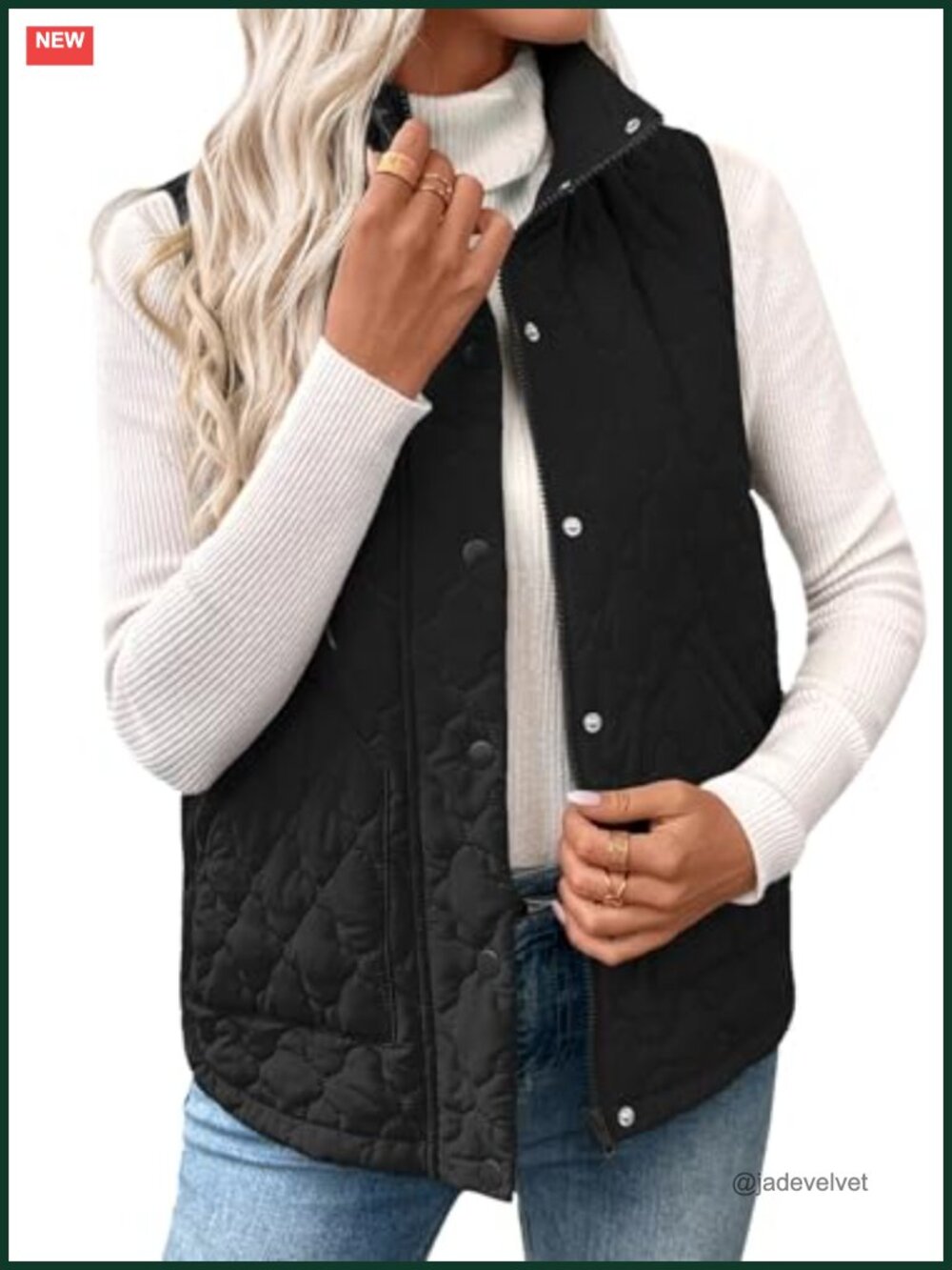 Lightweight Quilted Sleeveless Puffer Vest for Women with Pockets